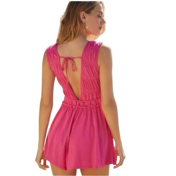 NWT Anthropologie Pink Ruffled Romper Size Small - Picture 2 of 9